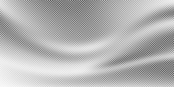 Grunge halftone gradient background. Faded grit noise texture. White and black sand wallpaper. Retro pixelated backdrop. Anime or manga style comic overlay. Vector graphic design textured