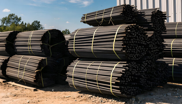 stack of old rusty steel pipes