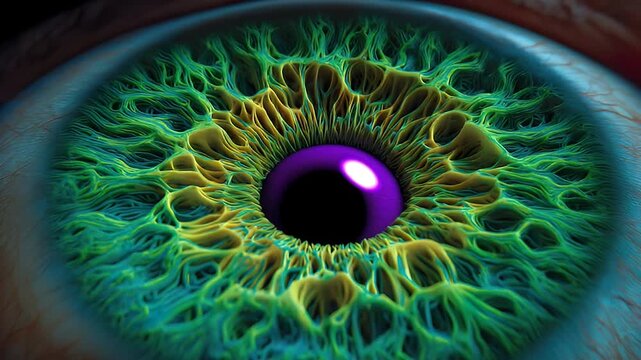 Closeup eye iris structure