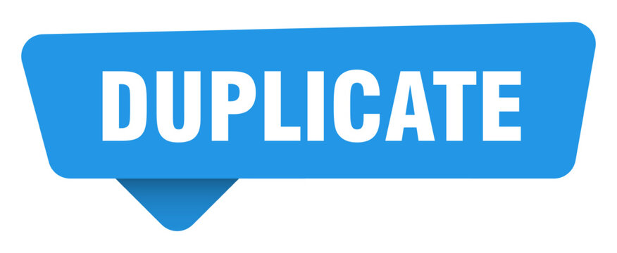 duplicate sticker. duplicate blue sign isolated on transpatent background
