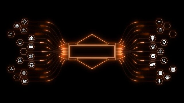 Ai DB tools or neon box. Multi function for Agentic AI technology motion background. Multi agent AI systems, Automate daily Smart AI solutions improve efficiency, Automate work.