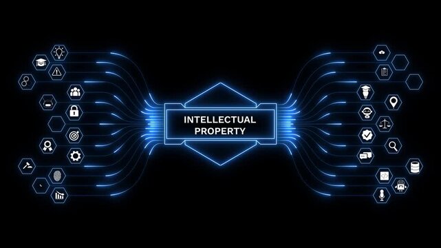 Intellectual property management through secure digital networks, protecting ideas and innovations with connected data systems, AI security, and enterprise technology.