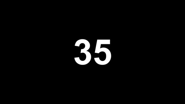 Countdown timer countdown, 40 second countdown animation. countdown timer 40 second on black background.