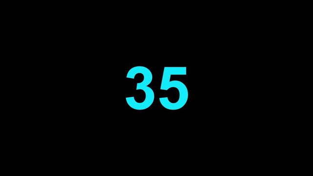Countdown timer countdown, 40 second countdown animation. countdown timer 40 second on black background.
