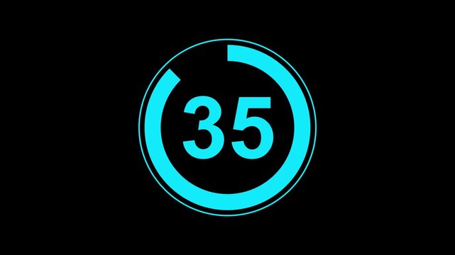 Circle countdown timer 40 seconds animation. 40 Seconds countdown timer, Countdown timer, circle countdown from 40 to 0 seconds animation for special deal Promotions. 4k videos