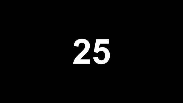 Countdown timer countdown, 30 second countdown animation. countdown timer 30 second on black background.