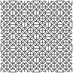 Obraz premium Modern Geometric Interlocking Circle Grid Pattern. Geometric Circles and Stars Pattern Background. 