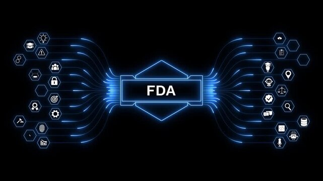 FDA regulatory compliance interface featuring medical approval workflows, healthcare technology, quality assurance, pharmaceutical compliance, and digital governance.
