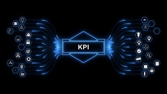 KPI performance tracking system with business analytics, data monitoring workflow, strategic decision making, productivity improvement, and enterprise insights.