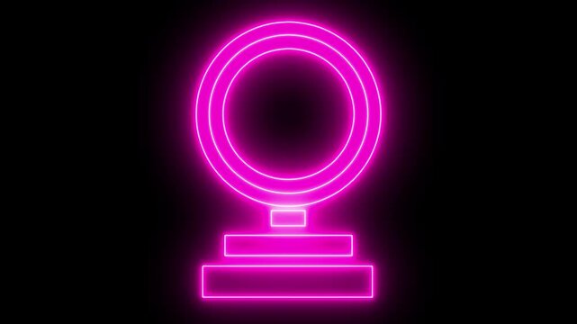 Neon line Winner trophy symbol icon animation .World cup champions trophy prize icon. Winner trophy symbol. Championship or competition trophy. Sports .