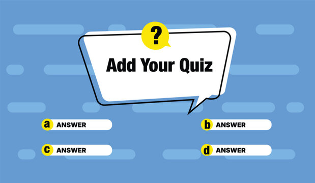 Flat style question and answer quiz template backdrop for explainer quiz interface screen vector
