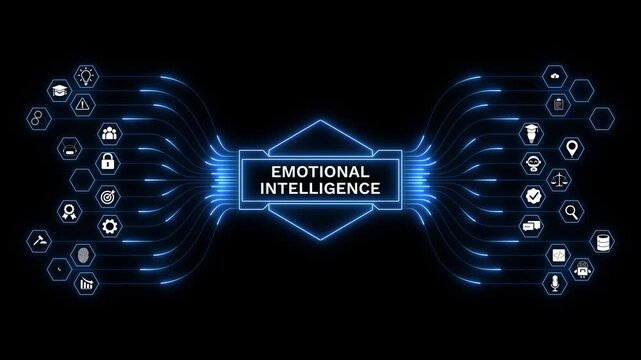 Emotional intelligence network with digital empathy systems, leadership development, communication skills, behavioral analytics, and human-centered AI technology.