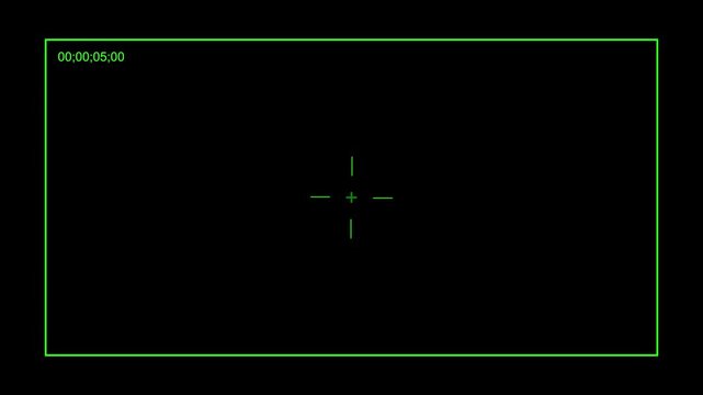Drone camera Rec or recording video Screen Animation. Camera rec viewfinder with digital focus and exposure settings. 4K camera overlay with recording frame and timer, Camera recording screen 