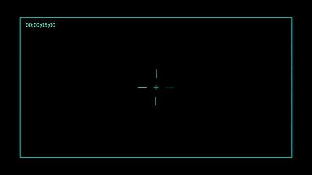 Drone camera Rec or recording video Screen Animation. Camera rec viewfinder with digital focus and exposure settings. 4K camera overlay with recording frame and timer, Camera recording screen 
