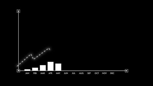 Graph Icon, Rising bar graph, graph on transparent background. Full HD. 4K
