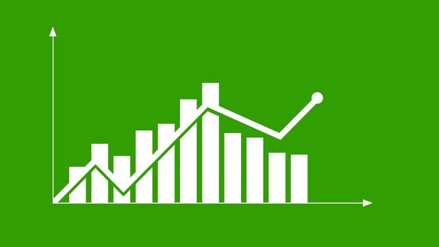Stock market graph, Rising bar graph, Financial graph analysis. Full HD. 4K