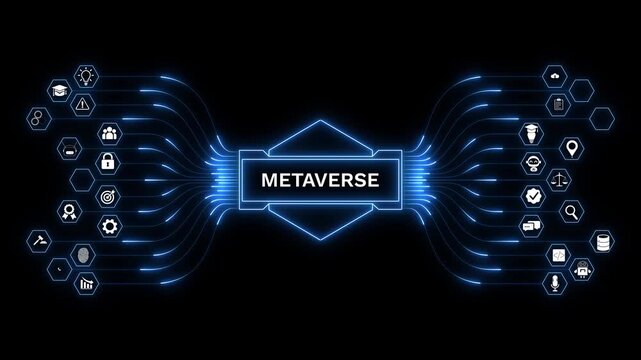 AI Metaverse Digital Ecosystem with Virtual Reality, Web3, Extended Reality and Futuristic Technology Network
