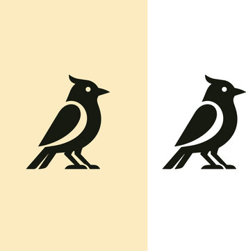 Black bird silhouette logo with clean modern design suitable for branding business Bird Silhouette
