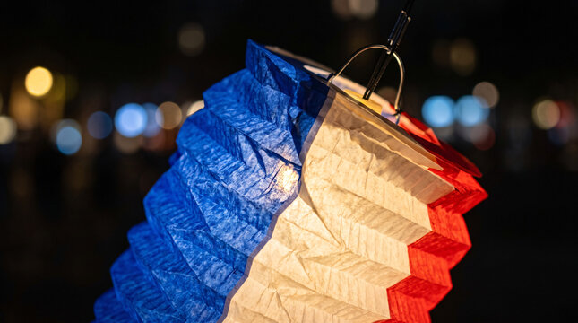 Guirlande et Lampion Tricolores pour la F&ecirc;te Nationale Fran&ccedil;aise