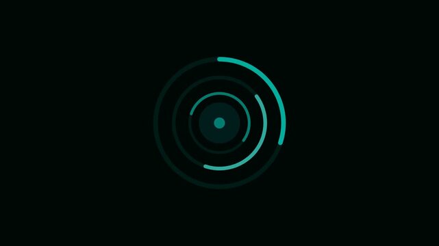 Teal Progress Ring Nested Rings Multi Speed Animation