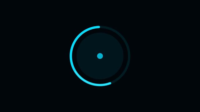 Cyan Progress Ring Arc Length Bounce Animation