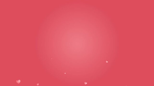 Floating pink hearts red gradient background romantic valentine celebration animation ideal for festive digital greetings and wedding social media.