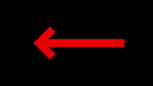 Arrow pointing to left animation. direction symbol indicating back or previous page. arrow bouncing left to right. arrow direction. arrow icon animation. Directional sign arrow 4k video
