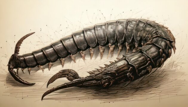Hallucigenia sparsa - An extinct Cambrian animal with spines and legs.
