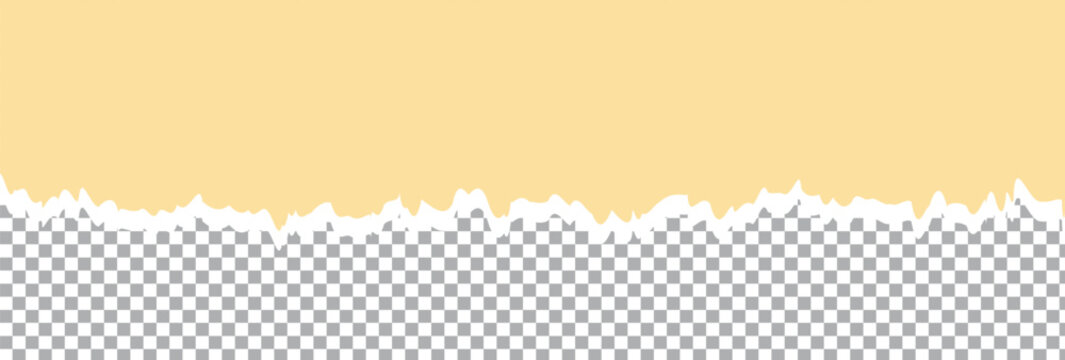 Golden torn paper piece isolated on transparent background