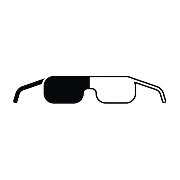 Split vision glasses with one black lens and one clear lens
