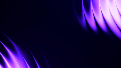 Fototapeta na wymiar Purple neon light ribbons frame a dark background with copy space, built for gaming, music promos, esports visuals, tech branding and energetic digital ads.