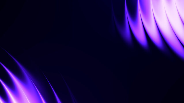 Purple neon light ribbons frame a dark background with copy space, built for gaming, music promos, esports visuals, tech branding and energetic digital ads.