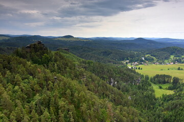 Obraz premium Bohemian Switzerland National Park, mountains, rock formations, nature, Czech Republic, Europe,