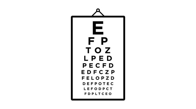 Eye Chart Vision Test EFP TOZ LPED PECFD EDFCZP FELOPZD DEFPO TEC LEFOD PCY F DPLT CEO
