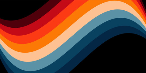 Vintage Striped Backgrounds, Posters, Banner Samples, Retro Colors from the 1970s 1980s, 70s, 80s, 90s. retro vintage 70s style stripes background poster lines. shapes vector design graphic 1980s © Ridwan