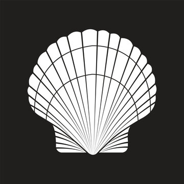 Minimalist Seashell Silhouette Vector Illustration