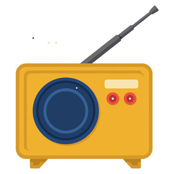 Retro radio vector illustration with antenna and knobs