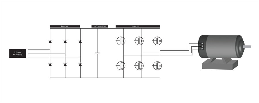circuit diagram of variable frequency drive or vfd