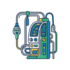 Fototapeta premium Medical device with tubes and screen.