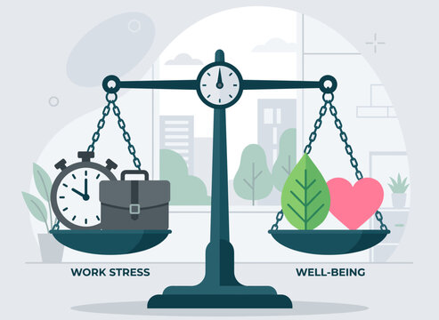 Work Life Balance and Burnout Prevention Vector
