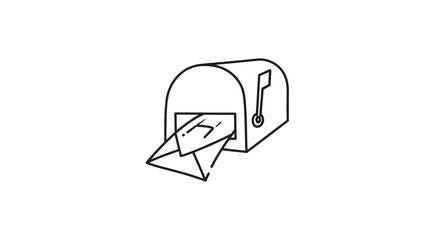 Obraz premium A simple line drawing of a mailbox.