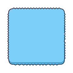 Obraz premium Flat Blue Square Vector with Scalloped Border