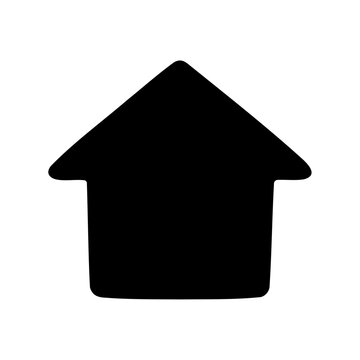 Simple black house icon - Minimalist vector illustration of a small black house shape, clean and modern design for icons or graphics.