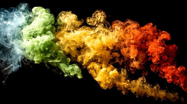 smoke forming layered textures on black background