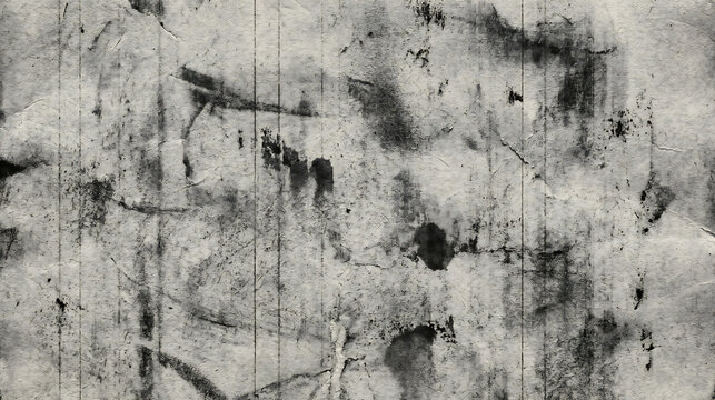 Grunge texture with black stains and cracks on gray surface background