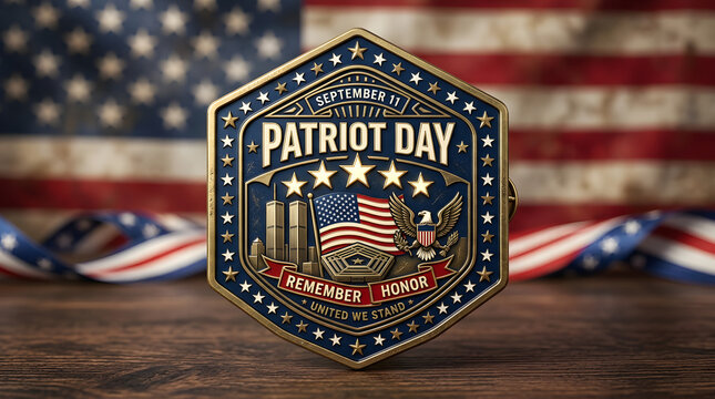 Patriot day memorial challenge coin remembering 9 11 and honoring heroes