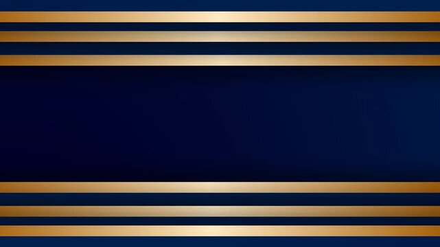Elegant Royal Blue and Golden Stripes Luxury Corporate Background Loop.