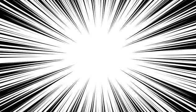 Speed lines effect, comic book action burst, manga speed graphic, radial explosion pattern, energetic motion background