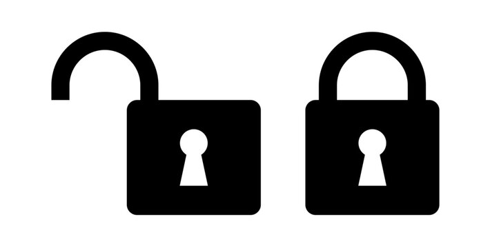 lock unlock security padlock