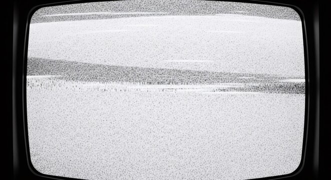 Static noise on old television screen. Retro tv display with interference. Glitch effect. Vintage technology for abstract background or texture.